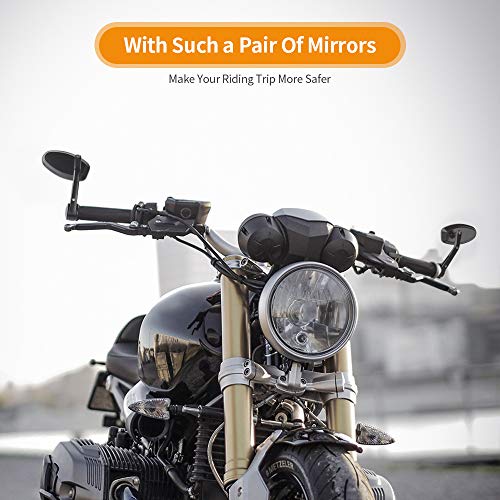 Espejos Retrovisores de Moto,7/8’’Retrovisores Moto Espejos Moto para Motocicleta Touring Cruiser Chopper Bicicleta-Azul