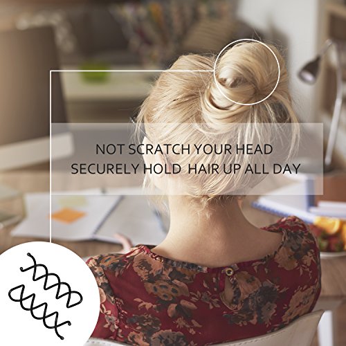 Espiral de Pelo Negro Clips de Pelo Horquilla de Espiral de Pelo Pasador de Moño para DIY de Peinado 20 Piezas