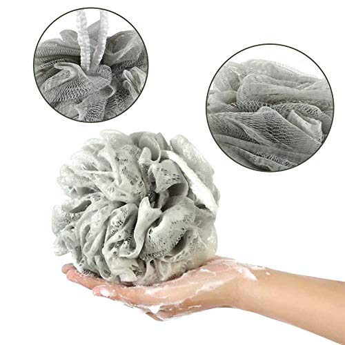 Esponja Exfoliante de Malla, Esponja de baño para la ducha 6 unidades de 60 g cada una, esponja puf de malla lufa para el baño
