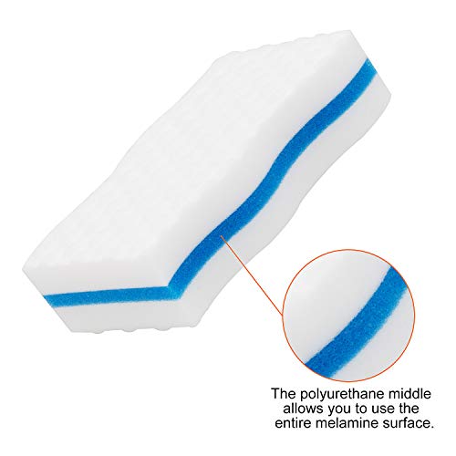 Esponjas de melamina sin químicos, borrador mágico de sándwich aseleccionado, bloques, toallitas limpiadoras de pared para eliminación de manchas y marcas, color blanco, paquete de 20