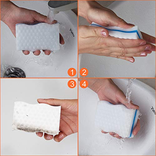 Esponjas de melamina sin químicos, borrador mágico de sándwich aseleccionado, bloques, toallitas limpiadoras de pared para eliminación de manchas y marcas, color blanco, paquete de 20