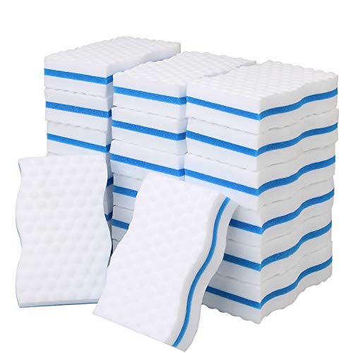 Esponjas de melamina sin químicos, borrador mágico de sándwich aseleccionado, bloques, toallitas limpiadoras de pared para eliminación de manchas y marcas, color blanco, paquete de 20