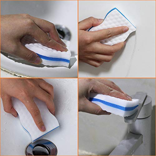 Esponjas de melamina sin químicos, borrador mágico de sándwich aseleccionado, bloques, toallitas limpiadoras de pared para eliminación de manchas y marcas, color blanco, paquete de 20