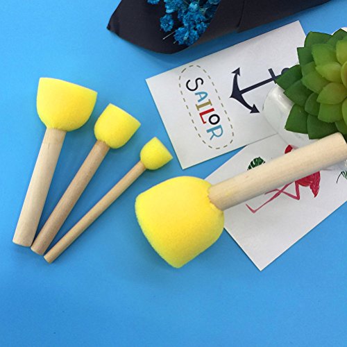 Esponjas de Pintura para Niños, Cepillo de Pintura Redondo Conjunto Herramientas de Pintura Stippler Aprendizaje Temprano para Niños arte y manualidades - 24 Piezas