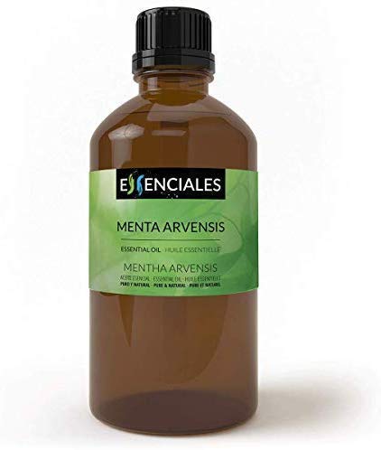 Essenciales - Aceite Esencial de Menta Arvensis/Menta Japonesa, 100% Puro, 100 ml | Aceite Esencial Mentha Arvensis 100% Puro