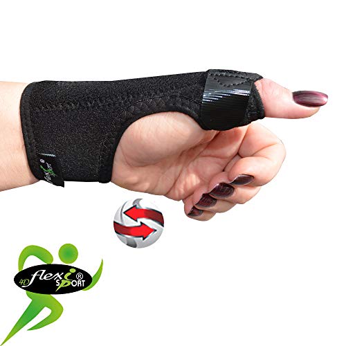 Estabilizador Soporte pulgar - férula metálica (La curva de acuerdo con la posición deseada) Ajustable Correa de Muñeca. Único material innovador: transpirable, termorreguladora (ANTI-SUDOR) e hipoalergénica. Unisexe.