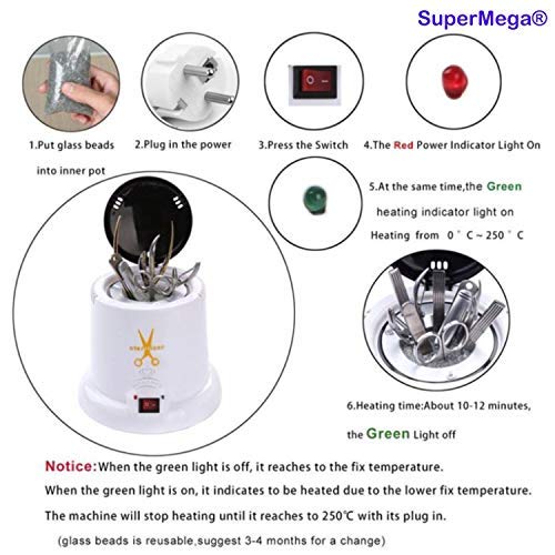 Esterizador cuarzo - Esterilizador de 100W con Bolas de Cuarzo, Instrumento Desinfección y Limpieza a 250 Grados, para peluqueria y estetica, Manicura y Pedicura