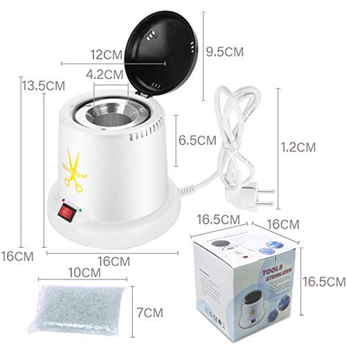 Esterizador cuarzo - Esterilizador de 100W con Bolas de Cuarzo, Instrumento Desinfección y Limpieza a 250 Grados, para peluqueria y estetica, Manicura y Pedicura