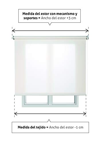 Estores Basic, Stores screen, Blanco, 90x180cm, estores para ventana, persianas enrollables para el interior.