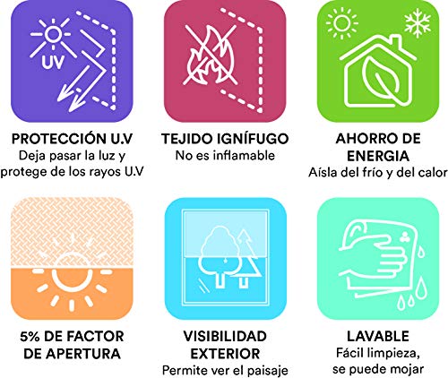 Estores Basic, Stores screen, Blanco, 90x180cm, estores para ventana, persianas enrollables para el interior.