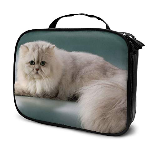Estuche de Maquillaje amigable para Gato Persa Bolsa de cosméticos de Viaje Grande Bolsa de Lavado