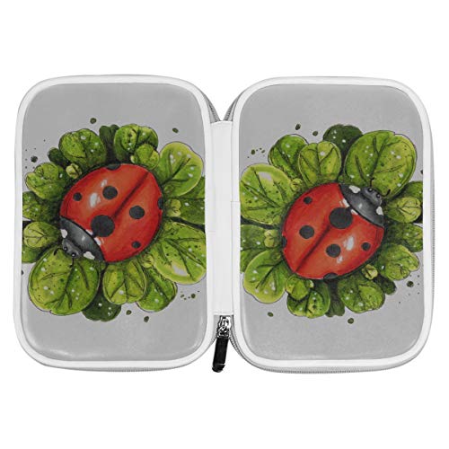 Estuche de maquillaje Ladybug Leaf Wild Creature Bolsas de maquillaje grandes para mujeres Bolsa de bolígrafo para niñas Bolsas de maquillaje grandes multifuncionales para mujeres para hombr