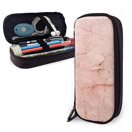 Estuche Escolar de Gran Capacidad, Bolsa de Lápiz Organizador para Material Papelería con Cremallera Doble Textura de mármol de piedras pintadas de rosa para Hombre Mujer Estudiante en Escuela Oficina