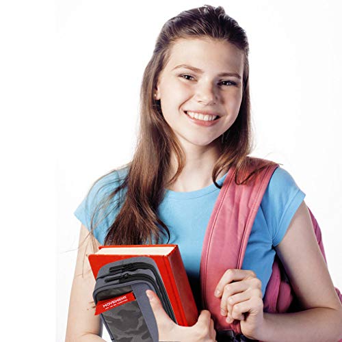 Estuche Escolar de Grandes Capacidad, TOYESS Estuches Escolares con 3 Cremalleras Para Niños & Niña, 22CM(Camuflaje Gris)