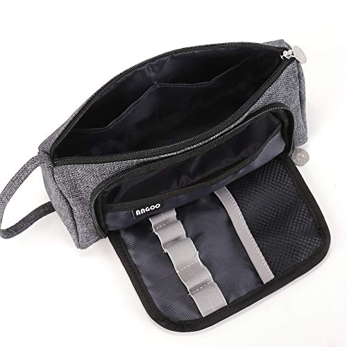 Estuche Escolar Niña, Yigou Multifuncional Estuche de lápices de Gran Capacidad Bolsa de Lona Bolsa de lápiz Maquillaje Organizador de Papelería para útiles Escolares y Oficina (Gris negro)