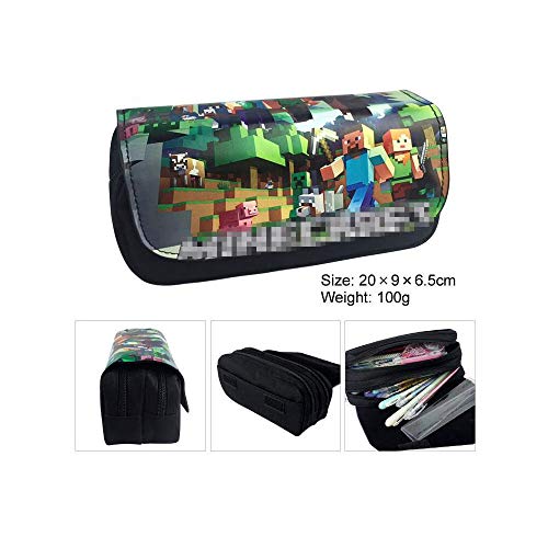 Estuche escolar para niños con compartimento, con 2 cremalleras y cierre de velcro, para artículos de escritorio, color 05