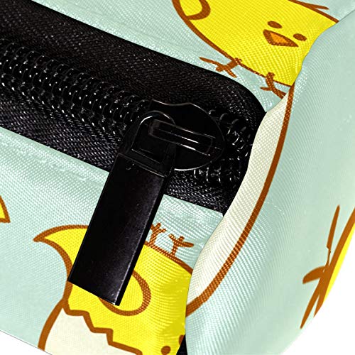 Estuche lindo divertido pollo agrietamiento huevos bolsa escuela papelería pluma caja cremallera cosmética maquillaje bolsa