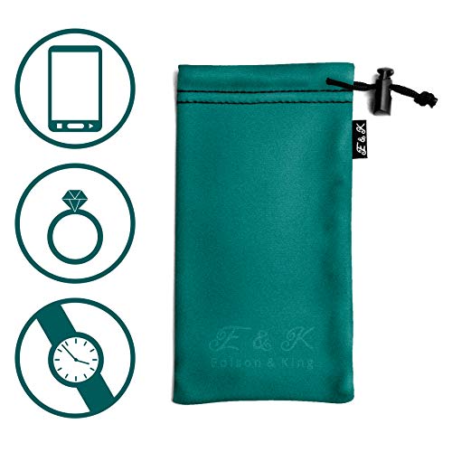 Estuche para gafas y paño para limpieza de gafas en uno - paquete de 4 fundas para gafas de paño de microfibra - estuche de gafas de sol - no necesitarás paños húmedos para limpieza de gafas