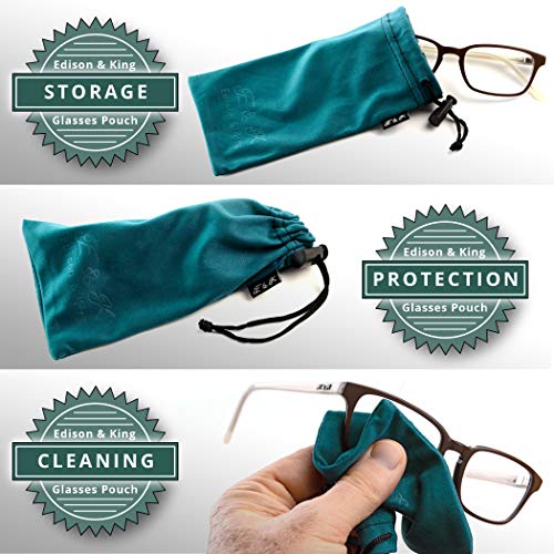 Estuche para gafas y paño para limpieza de gafas en uno - paquete de 4 fundas para gafas de paño de microfibra - estuche de gafas de sol - no necesitarás paños húmedos para limpieza de gafas