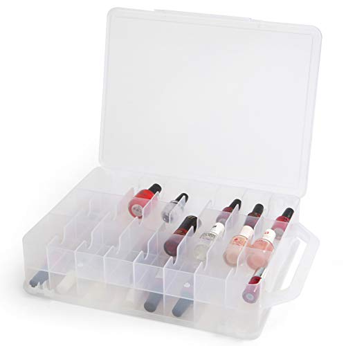 Estuche para guardar esmaltes de uñas, almacenamiento transparente de doble cara para 48 esmaltes de uñas
