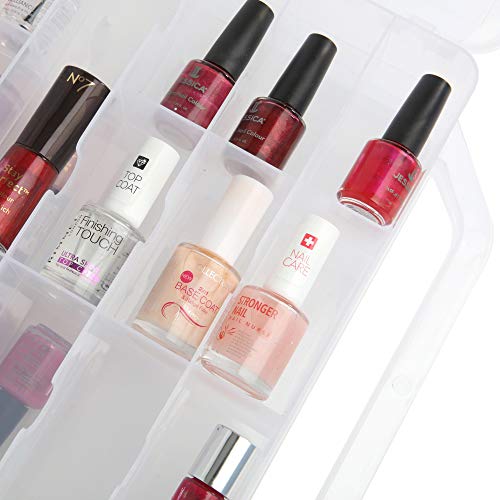 Estuche para guardar esmaltes de uñas, almacenamiento transparente de doble cara para 48 esmaltes de uñas