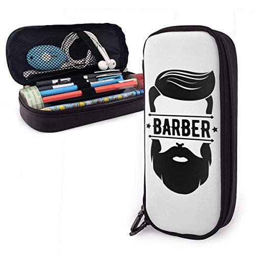 Estuche para lápices de peluquería, estuche para rotulador de gran capacidad, estuche para maquillaje, estuche de cuero, organizador de papelería de almacenamiento grande con cremallera