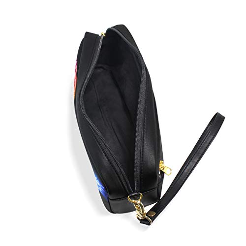 Estuche para lápices, diseño de dragón arcoíris, bolsa de viaje para maquillaje de gran capacidad, piel impermeable, 2 compartimentos, el mejor regalo de Halloween para niños y niñas