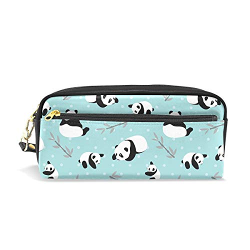 Estuche para lápices, diseño de oso panda, bolsa para lápices con cremallera para niñas, bolsa de maquillaje grande con compartimentos