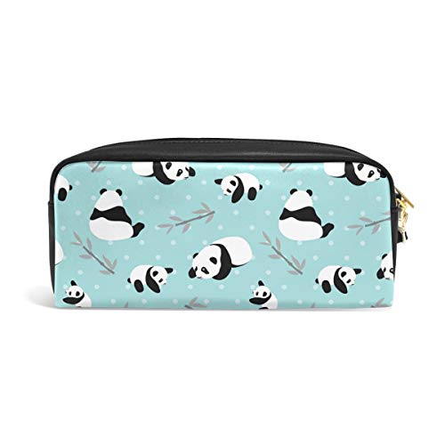 Estuche para lápices, diseño de oso panda, bolsa para lápices con cremallera para niñas, bolsa de maquillaje grande con compartimentos
