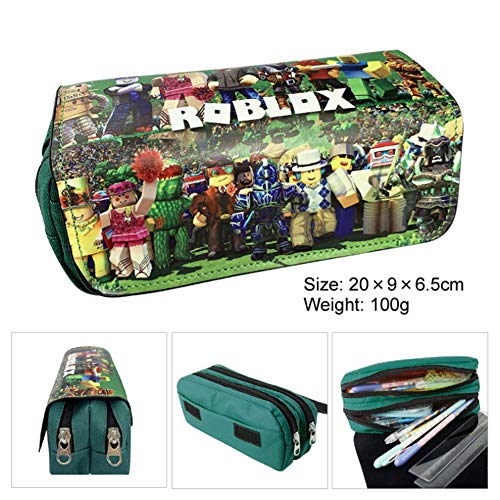 Estuche para lápices, Enjoyfeel Papelería de gran capacidad Estuche para lápices Estuche para tarjetas Organizador de lona con dos bolsillos grandes para niños, niñas, adolescentes, adultos (D)