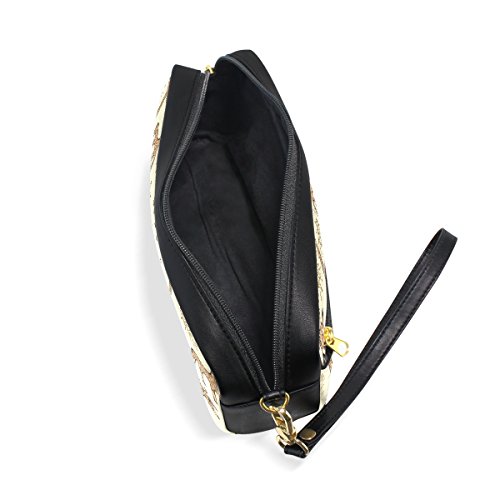 Estuche para lápices, jirafa estampado bolsa de viaje maquillaje gran capacidad impermeable cuero 2 compartimentos para niñas niños mujeres hombres