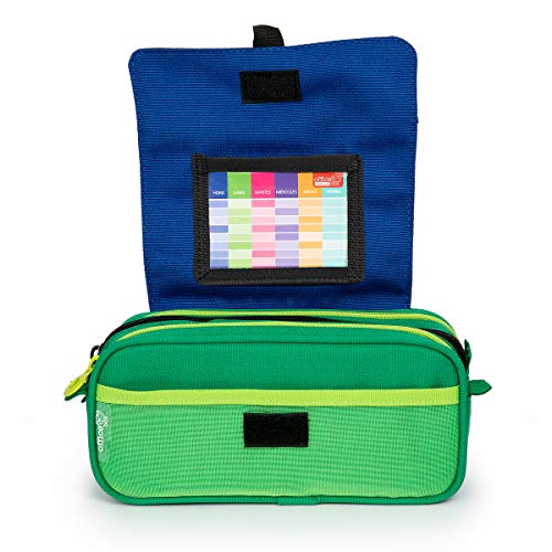 Estuche Portatodo Triple de Amplios Apartados Interiores con Cremallera Individual, Estuche para Material Escolar y Viaje, Boys Mosaico