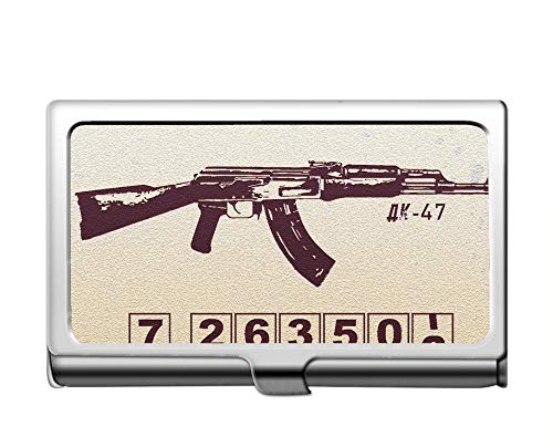 Estuche profesional de tarjetas de crédito/estuche de identificación, titular de la tarjeta de acero inoxidable AK-47 de arma