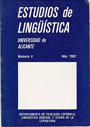 ESTUDIOS DE LINGÜÍSTICA 1987. Nº 4