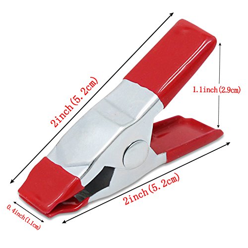 ESUMIC® Abrazaderas de resorte de metal caucho recubierto inclinado titular de agarre para camping encerado (2Inch 12P)