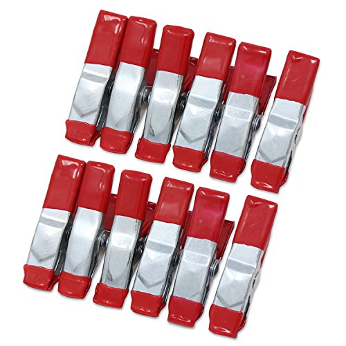 ESUMIC® Abrazaderas de resorte de metal caucho recubierto inclinado titular de agarre para camping encerado (2Inch 12P)