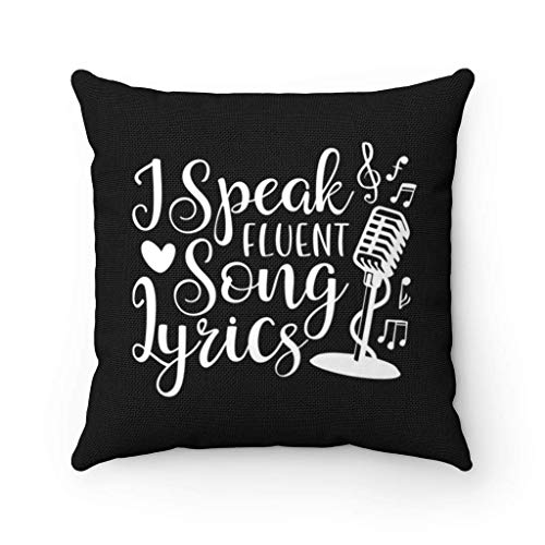 ETGeed Parlo fluentemente Testi Delle canzoni Coperte per cuscini Custodie, Cuscino per divano divano letto Decorazione Della casa, 18 x 18 pollici