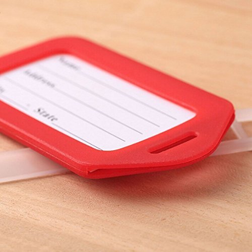 Etiqueta de plástico para maleta, bolsa de viaje, equipaje, etiqueta de identificación de la dirección de la oficina