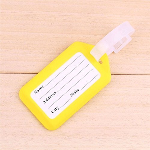 Etiqueta de plástico para maleta, bolsa de viaje, equipaje, etiqueta de identificación de la dirección de la oficina