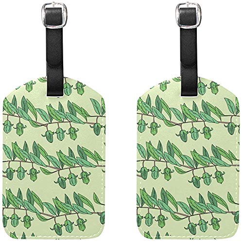 Etiquetas de Equipaje sin Costura de Jojoba Plant Etiquetas de Viaje para Maletas de Equipaje 2PCS