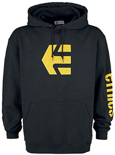 etnies Icon Hombre Sudadera con Capucha Negro/Amarillo M