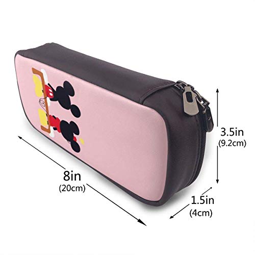 Etryrt - Estuche para lápices de puntada de gran capacidad, doble cremallera, para oficina, escuela, cosméticos, documentos esenciales para el día a día, color Mickey Mouse y Minnie talla única