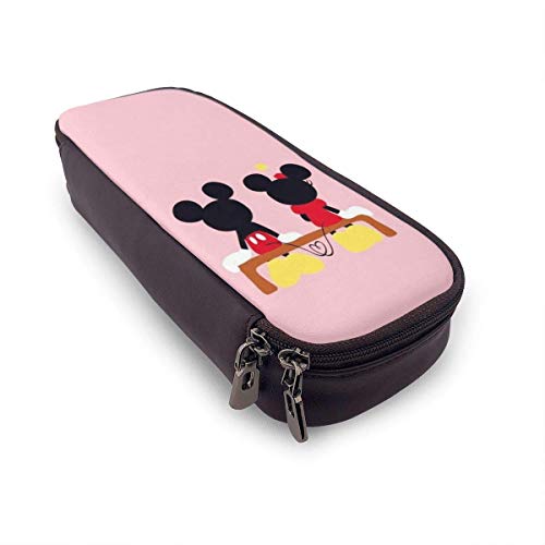 Etryrt - Estuche para lápices de puntada de gran capacidad, doble cremallera, para oficina, escuela, cosméticos, documentos esenciales para el día a día, color Mickey Mouse y Minnie talla única