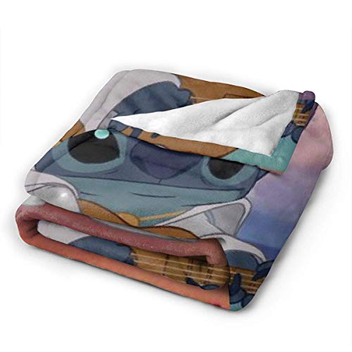 Etryrt Stitch Plays Guitar Throw Blanket Ultra Soft Microplush Bed Blanket-All Season Premium Fluffy Microfiber Fleece Throw for Sofa Couch Throw60 x50