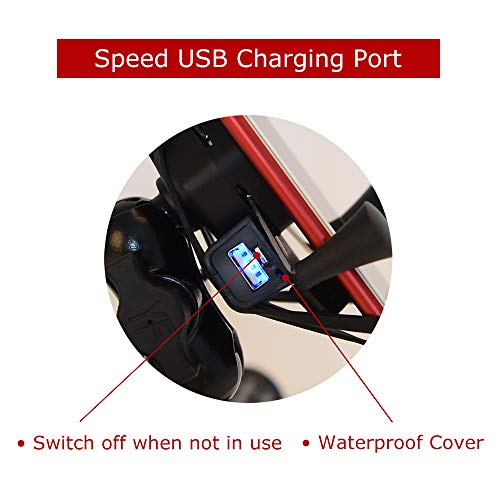 Evermotor Universal Anti Vibración Soporte Móvil Moto de la Rotación de 360 ​​° del Cargador del USB iPhone Samsung GPS ATV Scooter Moped