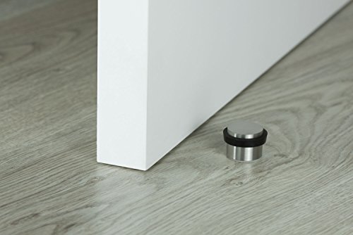 EVI Herrajes 040163AM Tope De Puerta Adhesivo, Acabado, Inox Mate - Goma Negra, Original