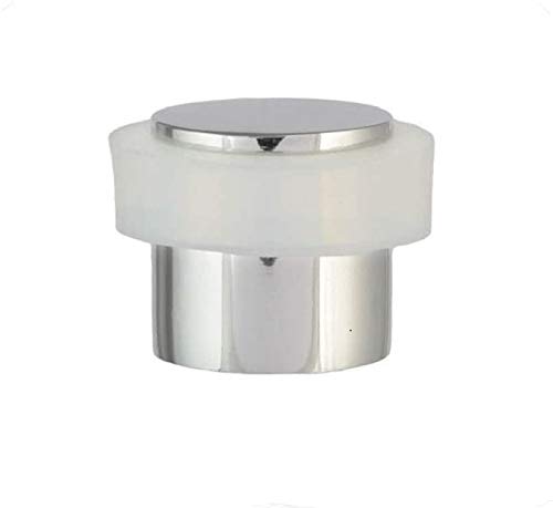 EVI Herrajes 1 Tope de Puerta Brillante, INOX Brillo-Goma Blanca