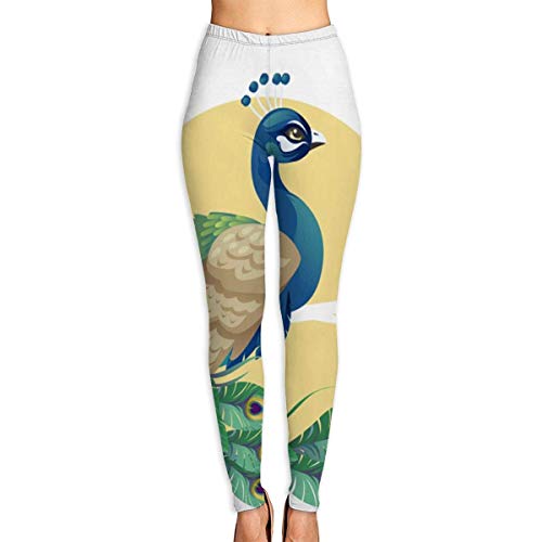Ewtretr Mujer Pantalones de Yoga Pantalones Deportivos, Beautiful Peacock Printed Yoga Pants for Women Running Workout Yoga Capris Pants Leggings