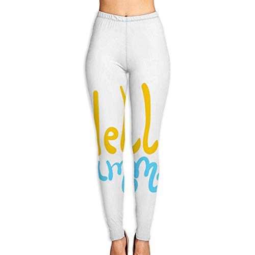 Ewtretr Mujer Pantalones de Yoga Pantalones Deportivos, Sun Hello Summer Printed Yoga Pants for Women Running Workout Yoga Capris Pants Leggings