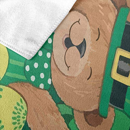 Ewtretr Toalla de Playa Cute St.Patrick's Hat Teddy Bear Microfiber Beach Towels Quick Dry Super Absorbent Bathing SPA Pool Towels for Swimming & Outdoor, 31"x 51"